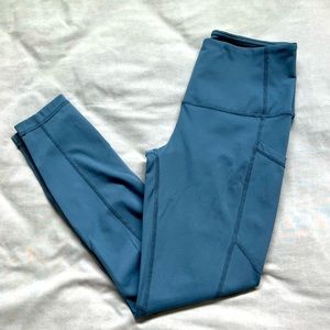 Blue Capri Workout Leggings
